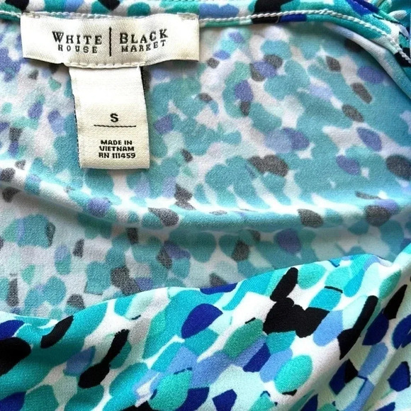 WHBM Bright Aqua Chunky Strap Tank Top with Abstract Dot Print- Small - Picture 9 of 10